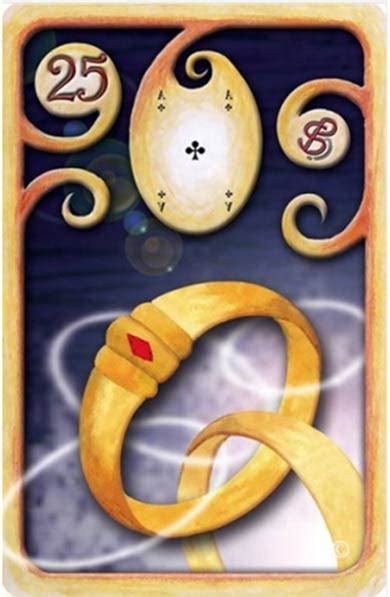 Carta 25 no Baralho Cigano, o Anel: no Amor, Dinheiro e Sorte.